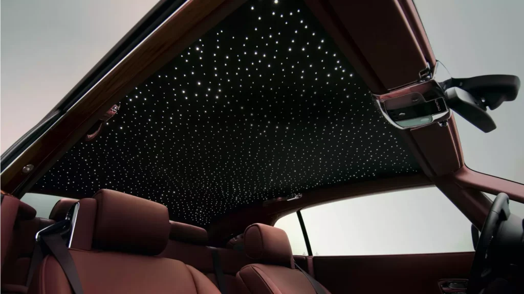 Star lights image showcasing a car interior illuminated with custom star lights for a luxurious ambiance.